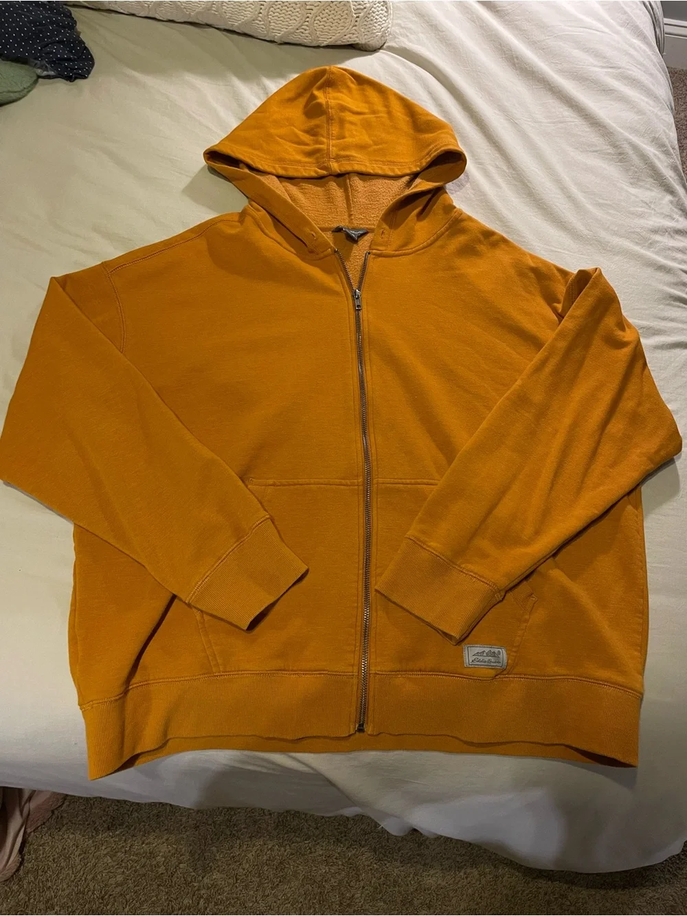 Eddie Bauer- Men's Zip Hoodie Sweatshirt - Mustard